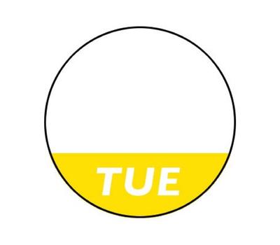 image of TUE - Removable Day Labels Yellow/White