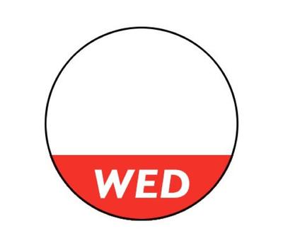 image of WED - Freezer Day Labels Red/White 