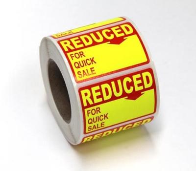 image of  Reduced for Quick Sale Labels Fluorescent Yellow/Red
